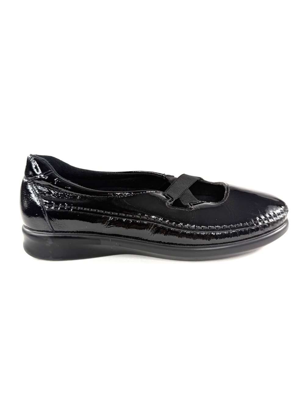 SAS Crissy Women Size 8.5 Mary Jane Black Patent Leather Slip On Shoe Tripad